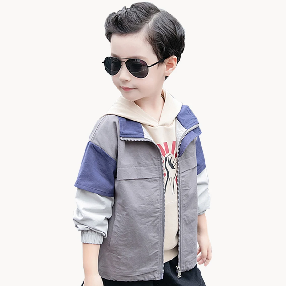 New Kids Jacket Patchwork Boys Jackets Letter Embroidery Coat For Boy Autumn Casual Outerwear For Boys Christmas 6 8 10 12 14