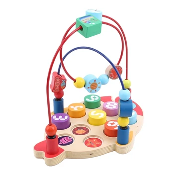 

Children's Toys Baby Doll Educational Toy Beads String Of Beads Game Mini Beads Around Animal Chassis Mathematics Toy Kids Gift