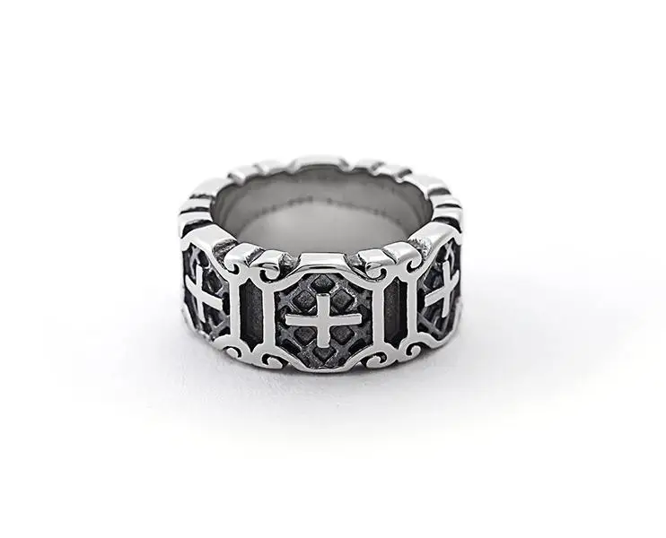 Кольцо из нержавеющей стали Ретро из титановой стали в европейском и американском стиле