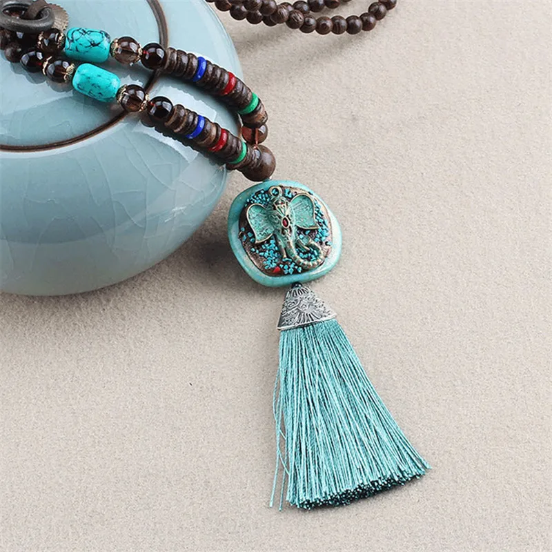 Ожерелье унисекс ручной работы буддийский непальский Mala Подвеска из деревянных