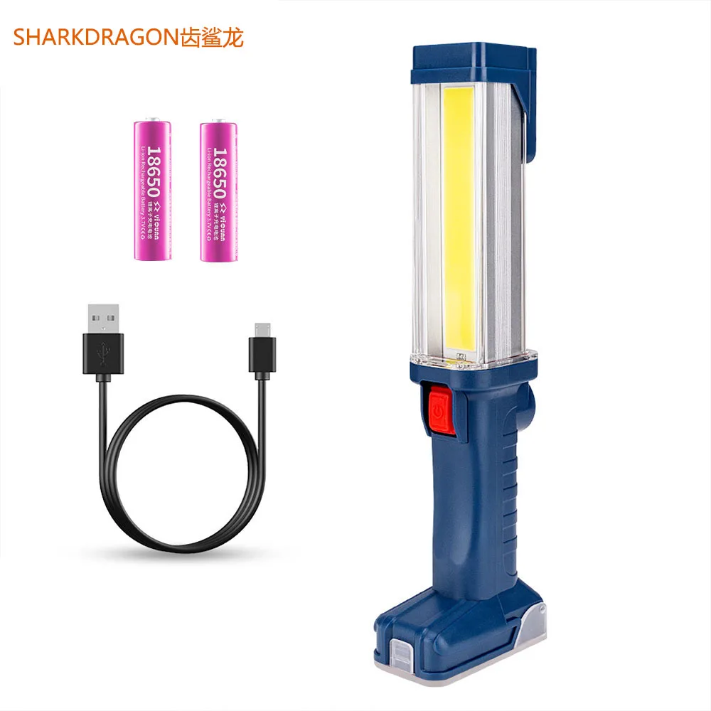 High power strong light cob working lamp usb rechargeable Waterproof camping Portable Spotlights Tape output function use 18650 | Лампы и