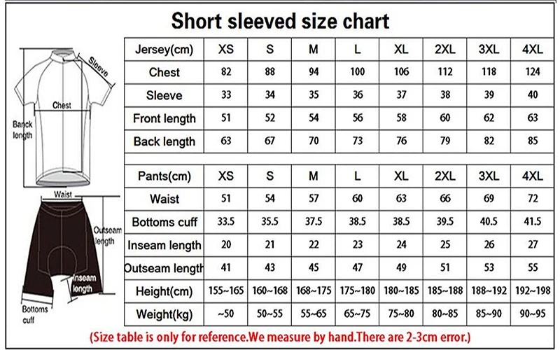 男短尺码表详情图
