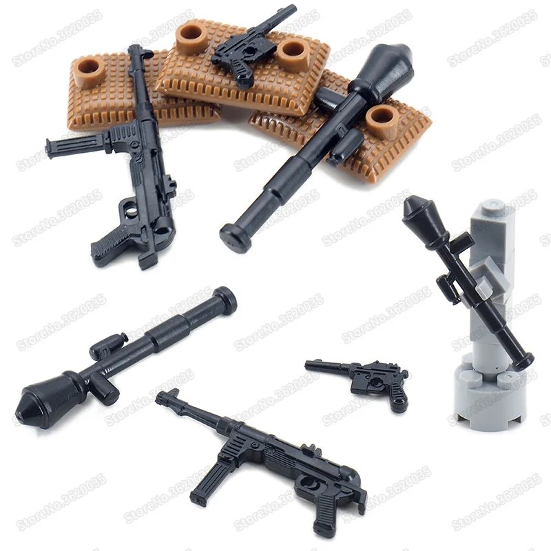 Фигурки военные MP40 пулеметы оружие Вторая мировая война армейский солдат Moc