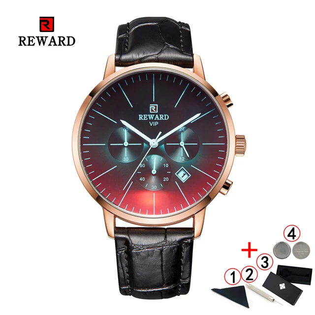 7 leather rose box Красочные блестящие наручные часы для мужчин Топ бренд класса люкс хронограф мужские часы водонепроницаемые кварцевые мужские наручные часы - Цвет: 7 leather rose box