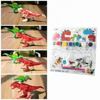 

DIY Painted Dinosaur Animal Model Children Educational Model Toy Non-toxic Hand Drawn Doodle Tyrannosaurus Home Decoration