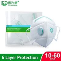 POWECOM KN95 Masks with Valve 1860V Dustproof Mouth Face Mask Breathble Face Masks tapabocas Adult White Mask mascarillas 1