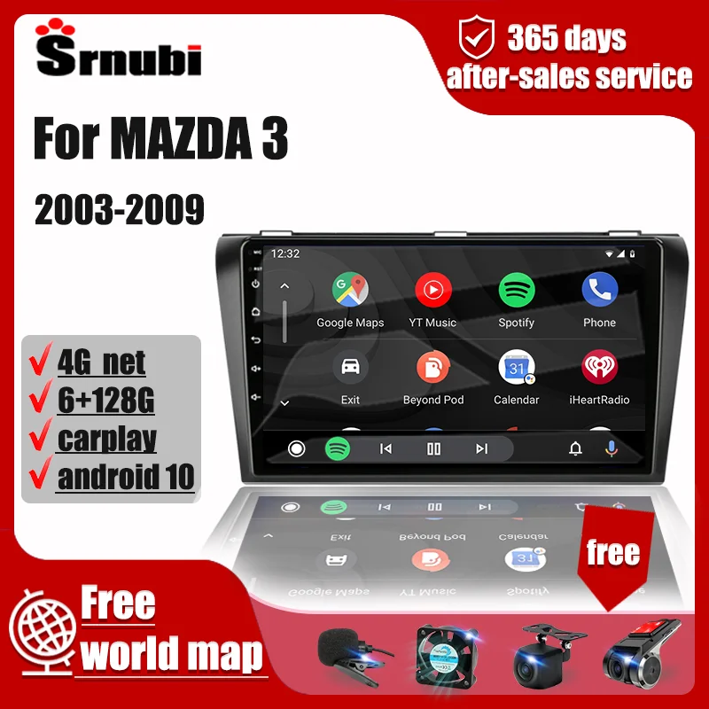 Автомагнитола для Mazda 3 2003-2009 мультимедийный плеер на Android 2 Din 4G стереоколонка