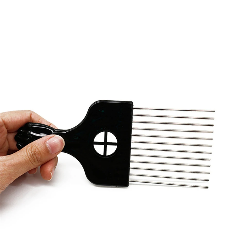 Mayitr 4 Size Black Fist Afro Metal Comb African Hair Pik Comb Brush Salon Hairdressing Hairstyle Styling Tool (5)
