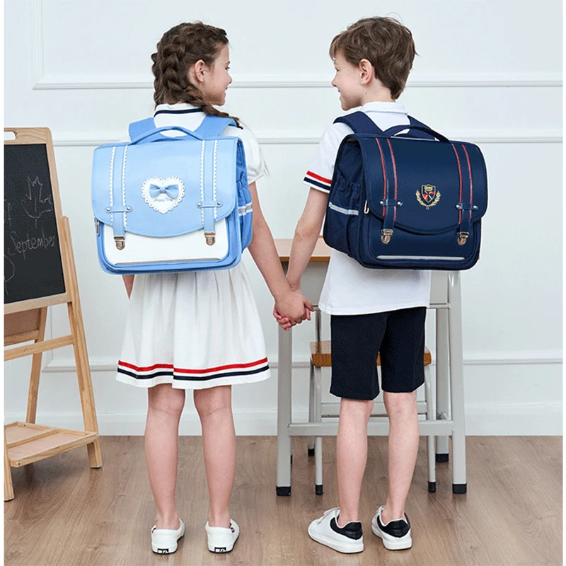 POOLOOS Large Capacity New Design School Bag Leather Waterproof Backpack For Boys Girls Back To School Season Toddle Mochila 2