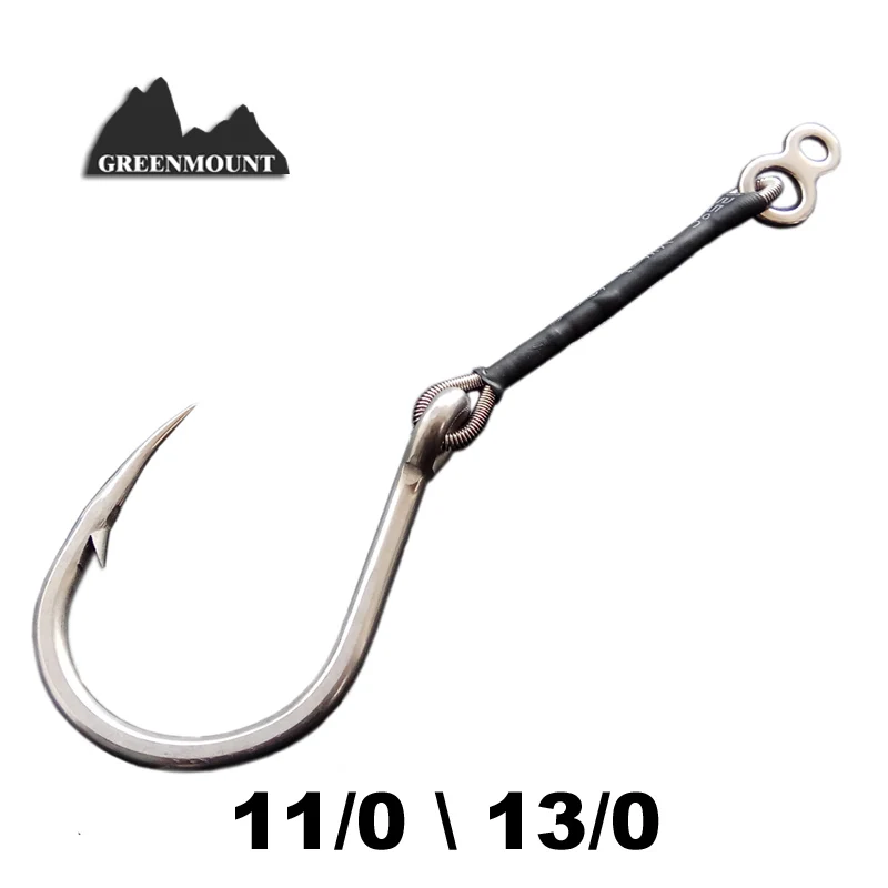 1piece 11/0 or 13/0lead fish jigging hook wire leader stainless steel hard bait fishing | Спорт и развлечения