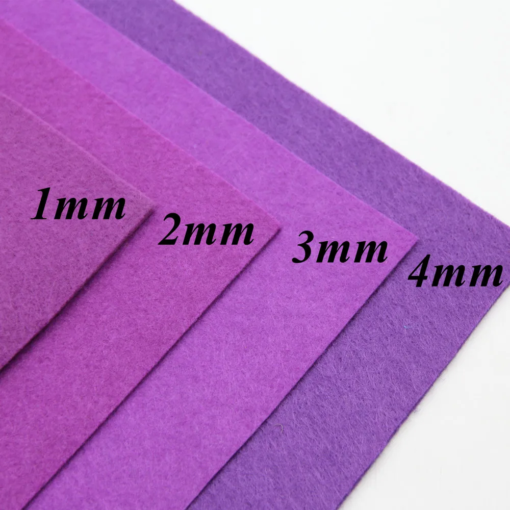 4pcs 1/2/3/4MM 30*30CM Colorful Cloth Felt Fabric DIY Sewing Toys Needlework Bundle Handmade Polyester Materials Home Decor