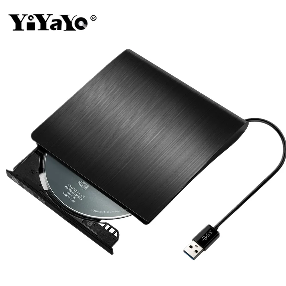 YiYaYo USB 3,0 внешний накопитель DVD-ROM CD-RW DVD-RW горелки Портативный считыватель тонкий для Windows7/8/10