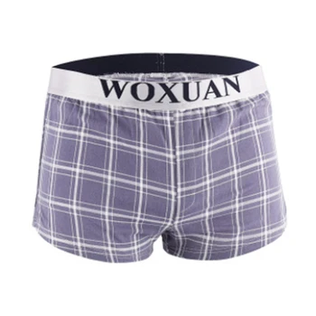 

New Men's Underwear Boxers Shorts Casual Cotton Sleep Underpants High Quality Brands Plaid Loose Comfortable Homewear Panties
