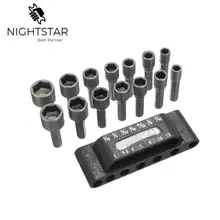 14 шт. мощность Гайка Драйвер Набор двойной метрический стандарт SAE Шестигранная ручка отвертки Гайка Драйвер гнездо бит адаптер питания