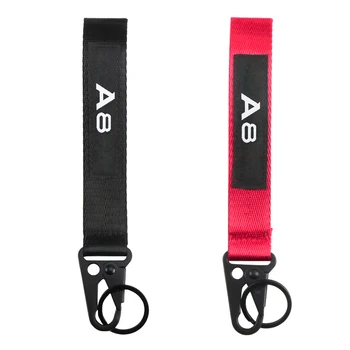 

High quality Ribbon Webbing Car key ring Nylon Webbing Keychain with hawk buckle key ring for AUDI A8 Q3 A3 A4 car Accessories
