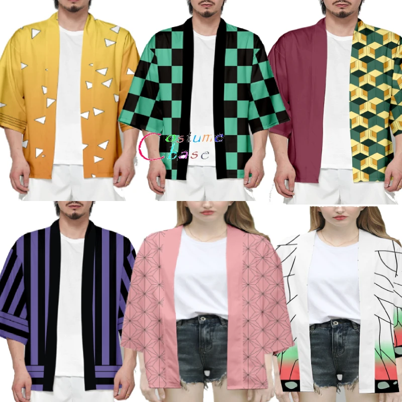 

Demon Slayer Anime Kimetsu No Yaiba Tanjiro Kamado Nezuko 2XS-4XL Cosplay Costume Unisex Men Women Kimono Jackets Yukata Haori