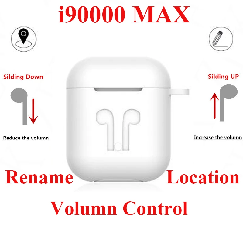I90000 MAX наушники вкладыши TWS с Беспроводной переименовать + gps местоположение Bluetooth