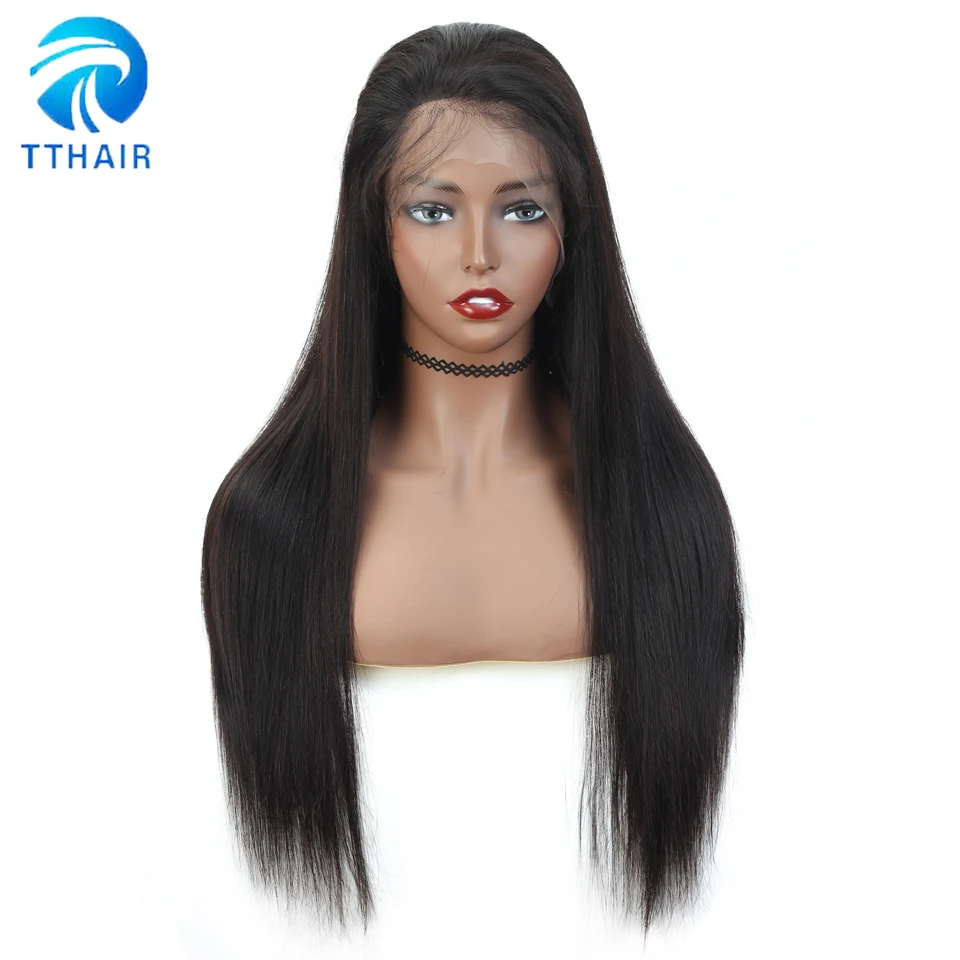 TTHAIR прямые Синтетические волосы на кружеве парик волосы Remy бразильские 13x4 Синтетические волосы на кружеве парик 150 плотность предварительно вырезанные бесклеевой Синтетические волосы на кружеве парики из натуральных волос