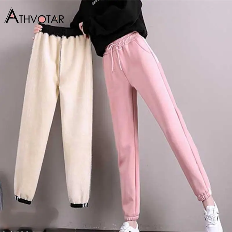 

ATHVOTAR Thicken Leggings Women Winter Warm High Waist Thermal Leggings Casual Elasticity Loose Legging Women