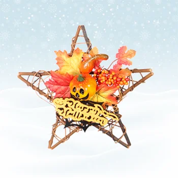 

1pc Halloween Door Hanging Pentagram Artificial Pumpkin Wall Hanging Ornament for Home Door Festivals