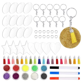 

Acrylic Key Chain Blank Include 20x Acrylic Transparent Round Key Chain Belts,Key Chains and DIY Items and Handicrafts
