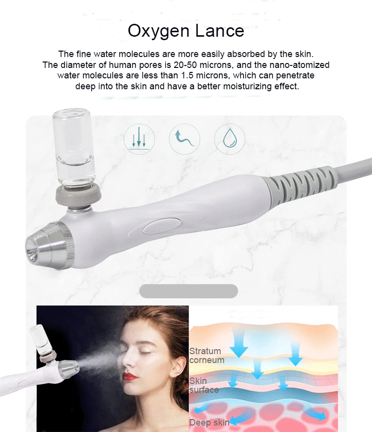 Aquasure H2 galvanikus arc mikroáramú készülék a hidratált arcbőr elemzéséhez és oxigénterápiához – Otthoni és szalonhasználat