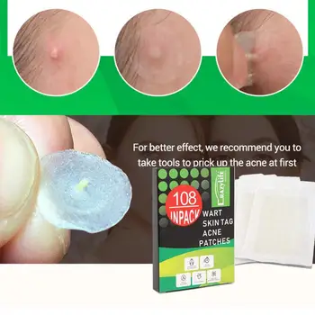 

108 sheet Transparent Concealer Transparent Hydrocolloid Waterproof Concealer Invisible Acne Patch Acne Stick Absorbent Pad