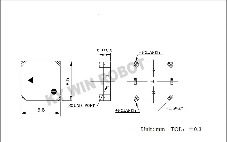 5 шт./партия SMD 8530 8,5x8,5x3 мм пассивный зуммер Магнитный 3 в 5 в анти-потеря зуммер 8,5*8,5*3 мм громкоговоритель для Arduino электро комплект