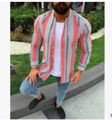Мужские летние модные рубашки в полоску, топ, Camisa Masculina Chemise Homme, рубашки, повседневные рубашки с коротким рукавом, мужские облегающие рубашки