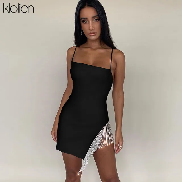 sexy club dress with crystal dangles 3