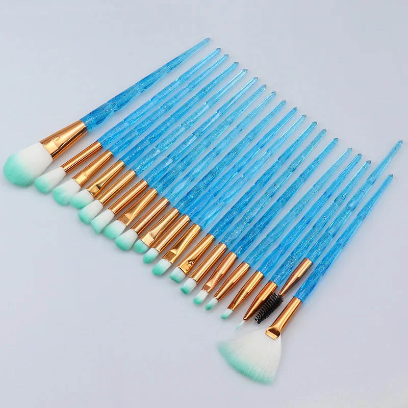 20pcs Blue SinSo набор кистей для макияжа 10/20/21 шт. тени для век основа для макияжа лица Косметическая пудра подводка для глаз, бровей, губ и на нашем сайте! кисти для макияжа инструмент набор кисточек для макияжа бровей - Handle Color: 20pcs Blue