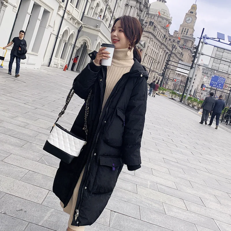

Beauty City Mid-length down Jacket Cotton-padded Clothes Women's 2019 New Style Korean-style Cocoon down Coat Online Celebrity W
