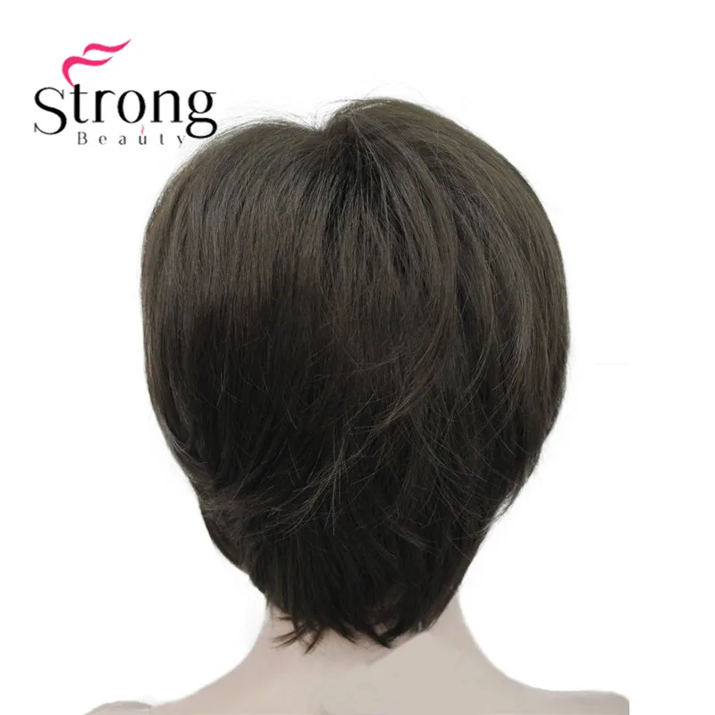 5969 #6 new charming Dark Chocolate women's short straight wig (4)