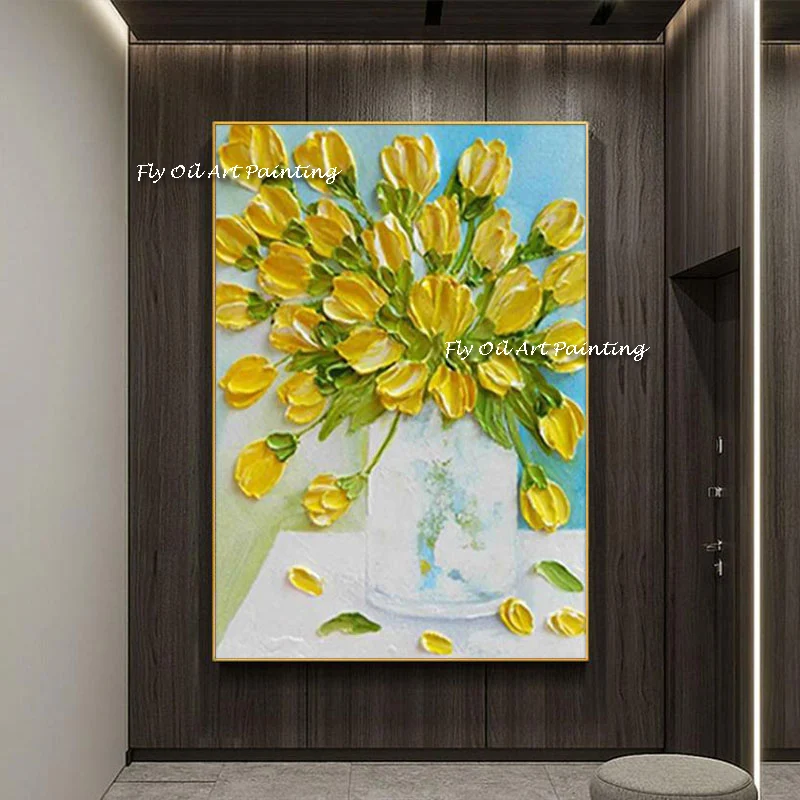 

large art Hand painted Abstract Canvas Modern handpainted colorful flower oil painting Abstract Picture artwork home decor gift