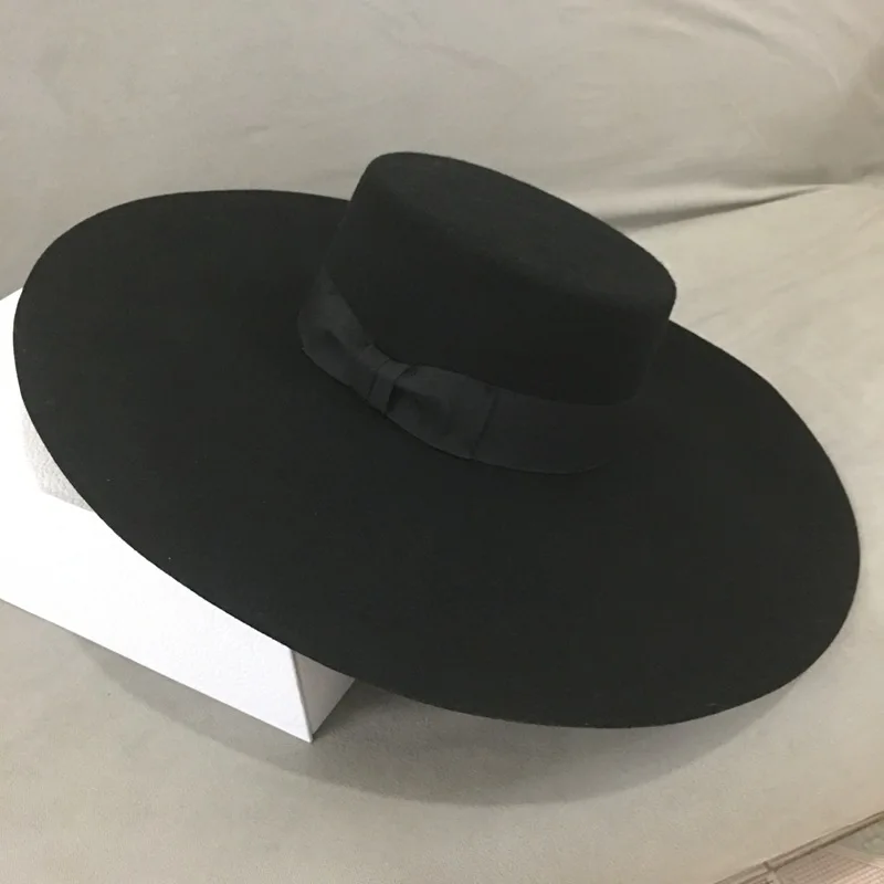 Klassieke Britse Stijl 9.5CM Grote Brede Rand Fedora Hoed Voor