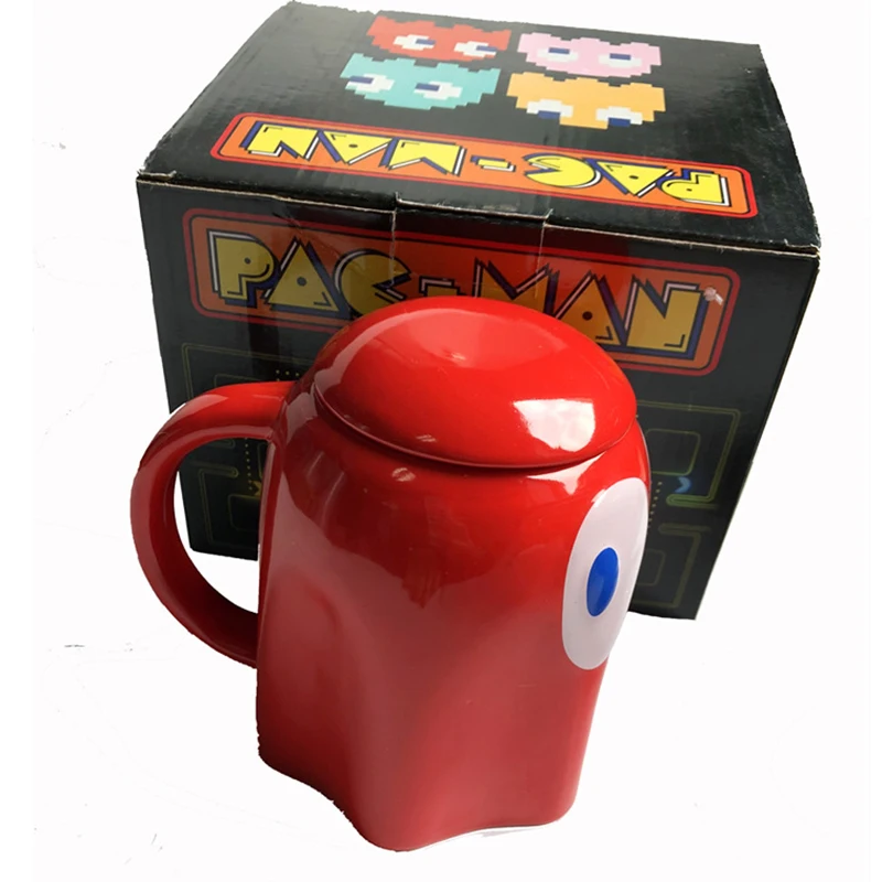 Новинка кружка Pacman 320 мл с крышкой керамическая чашка для молока кофе чая