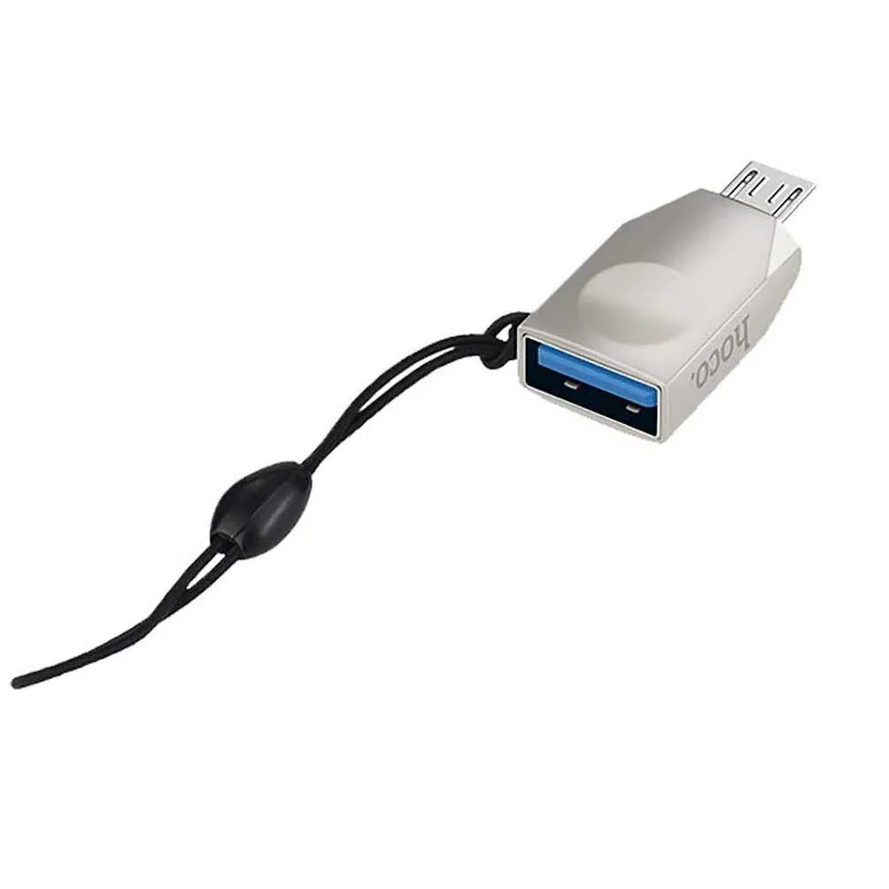 Переходник HOCO UA10 Micro-USB OTG adapter серебро
