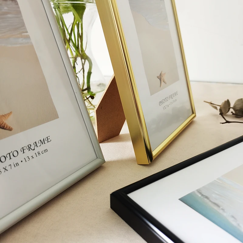 Aluminum Small Photo Frame 9X13 13X18cm Metal Picture Frame for Wall Hanging With Plexiglass for Pictures Photo Decor