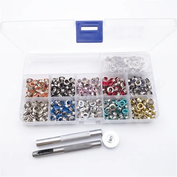 

500pcs/set Hole 5mm Metal Colorful Eyelets Grommets Buckle sets for Leathercraft DIY Scrapbooking Shoe Bag Clothes Accessories