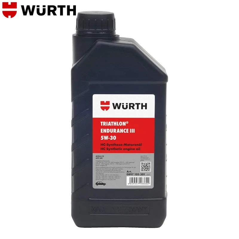 Wurth Car Engine Oil TRIATHLON Endurance III SN5W 30 1L Smooth Running for Top Performance
