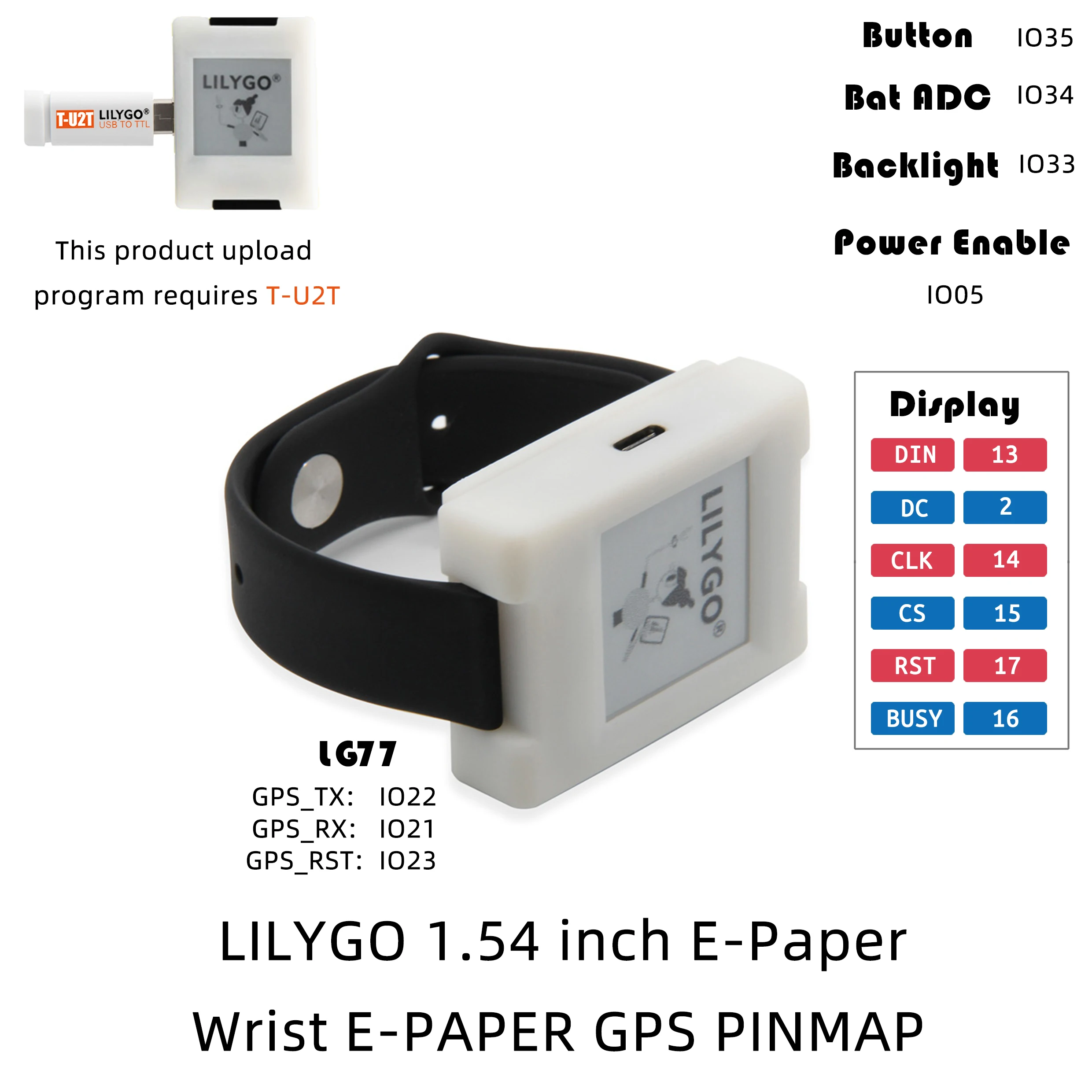 Placa de Desenvolvimento Bluetooth para Arduino Lilygo®ttgo Polegada Pulso E-paper Esp32 Módulo 4mb Flash Suporte Wifi - 1.54 - Image 3