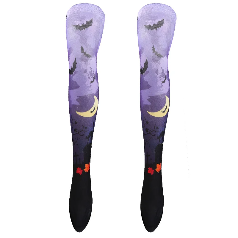 Best 1 Pair Women Socks Combed Cotton Christmas Pumpkin Starry Sky Skull Galaxy Space Novelty Funny Women Socks
