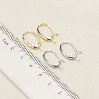 

DIY pearl accessories S925 white ear nail empty support earrings hook empty support with 7-9mm round elliptic beads