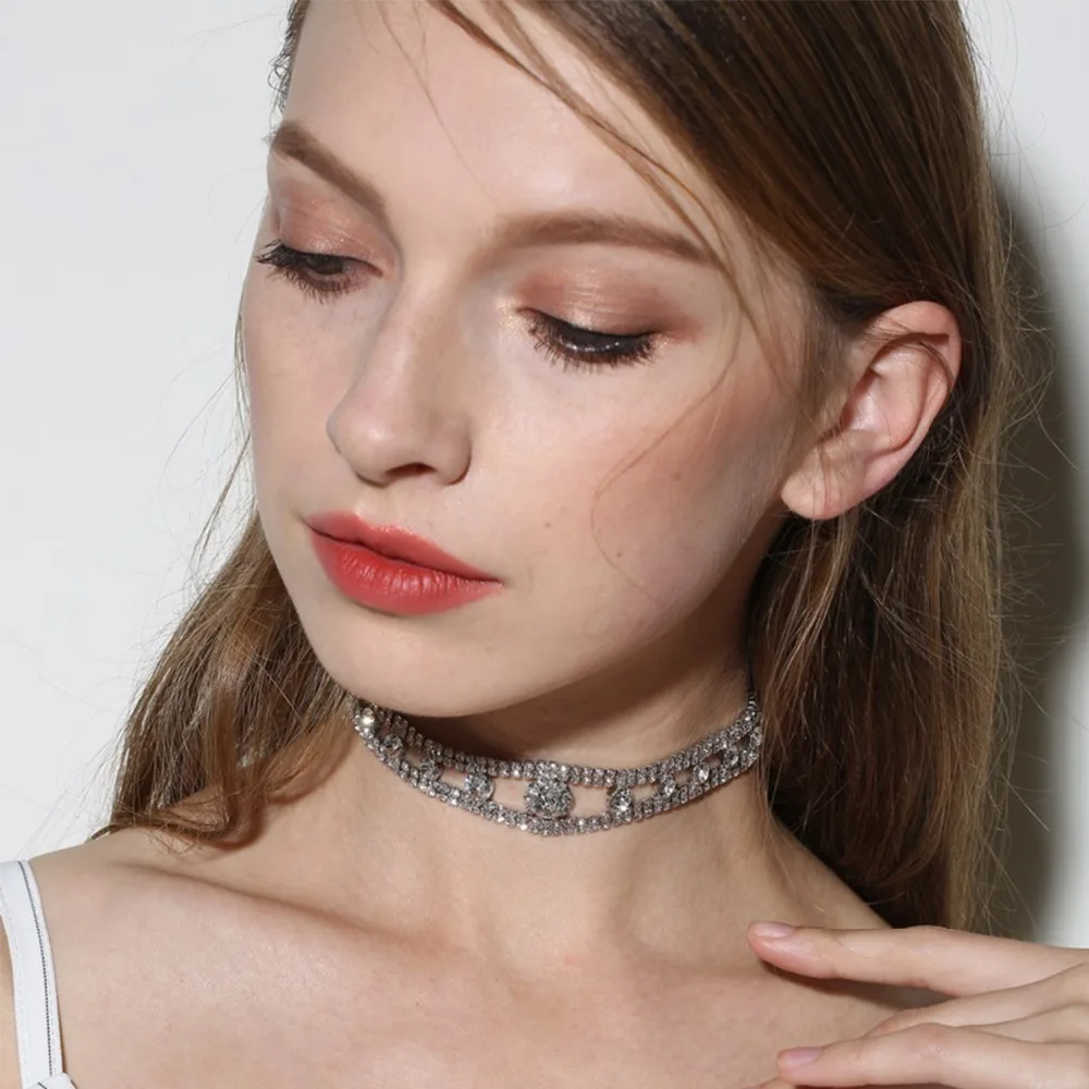 Красивые прозрачные австрийские стразы, Чокеры для женщин, Короткое ...