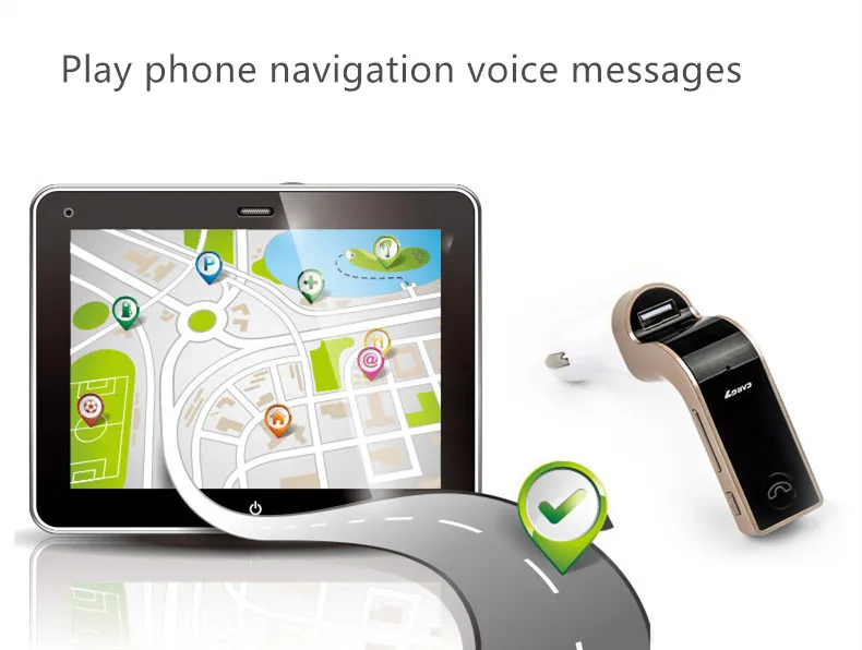 4-в-1 Hands Free Беспроводной Bluetooth FM передатчик G7+ AUX модулятор Автомобильный комплект MP3-плеер Музыка SD USB ЖК-дисплей автомобильные аксессуары
