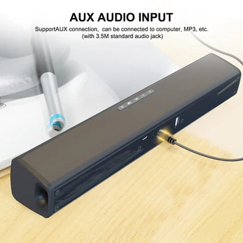 

Portable Wireless Bluetooth Double Speaker Super Bass Stereo Music Surround Home Theater Soundbar Bar Support TF Card AUX USB