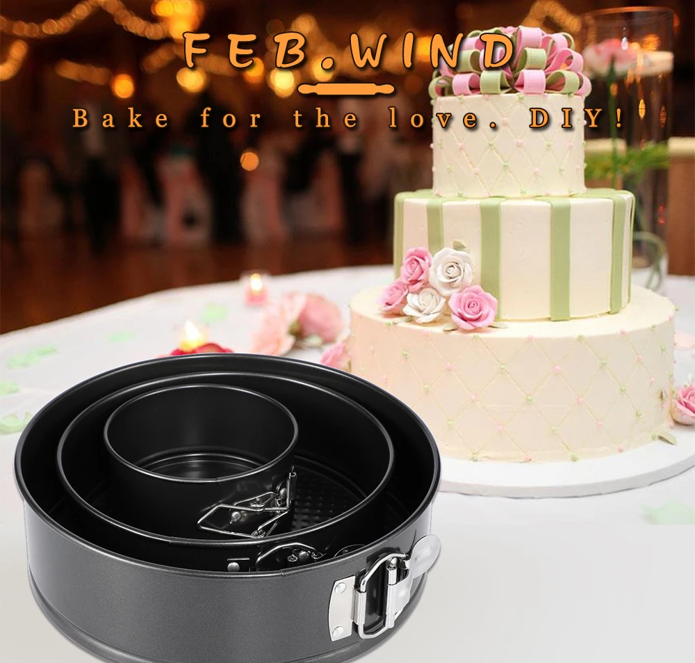 Non-Stick Round Cheesecake Pan With Parchment Paper Liners 4/7/9 Inch Springform Cake Pan With Removable Bottom              086