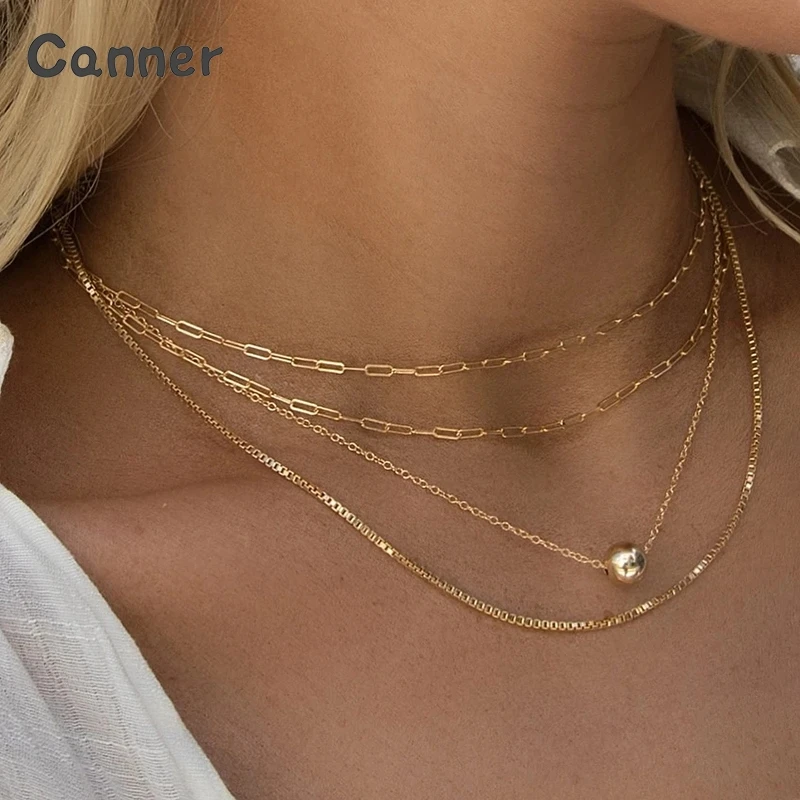 

Canner Elegant Round Bead Link Chain Pendant Necklaces for Women Romantic Collarbone 925 Sterling Silver Fine Jewelry Gift