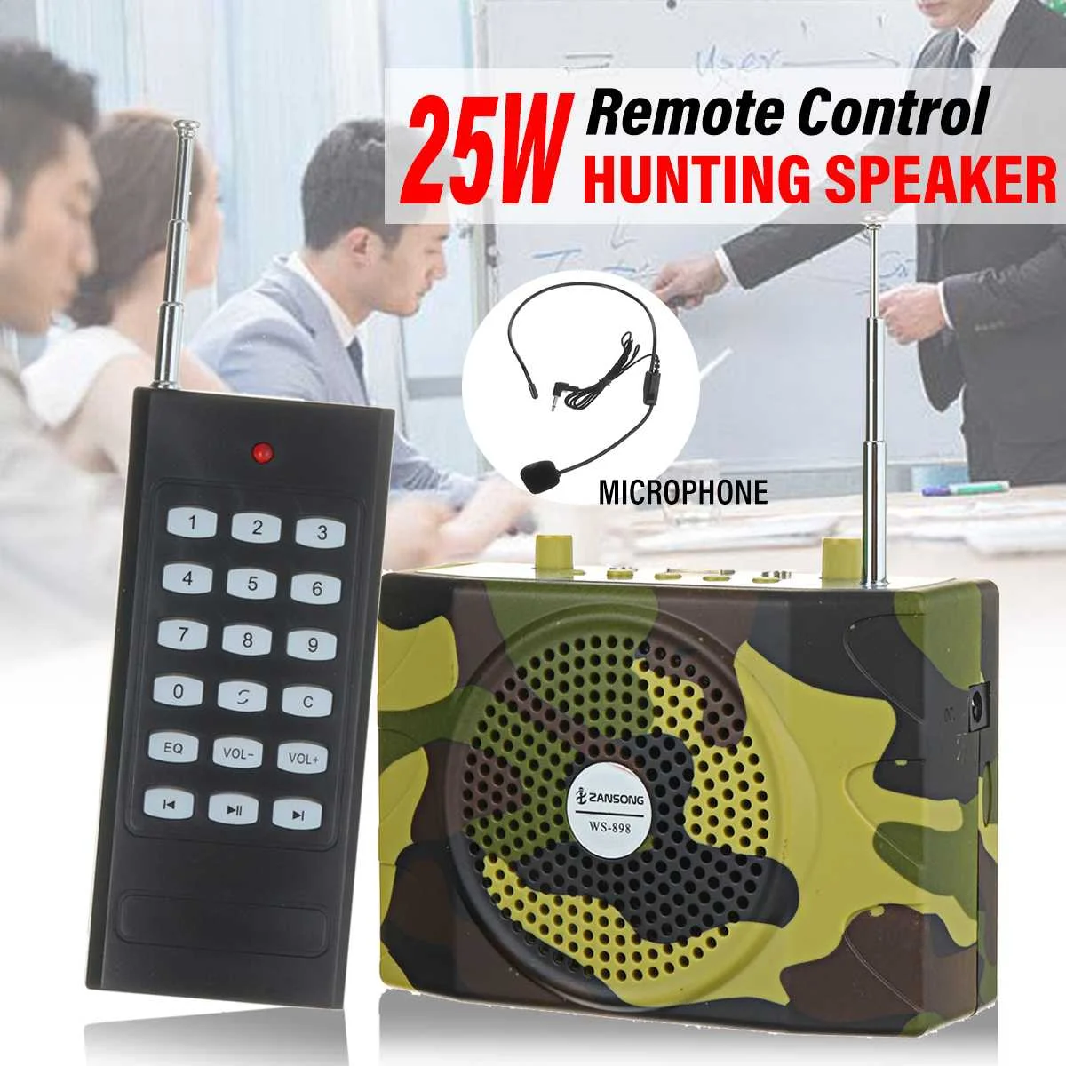 25W Hunting Speaker Bird Caller Predator Sound Decoy MP3 Player Remot 