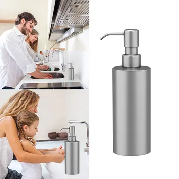 

TIOODRE 350ml Stainless Soap Liquid Dispenser Silver Soap Liquid Bottle Steel Durable Hand Pump Liquid Soap Lotion Bottle Home